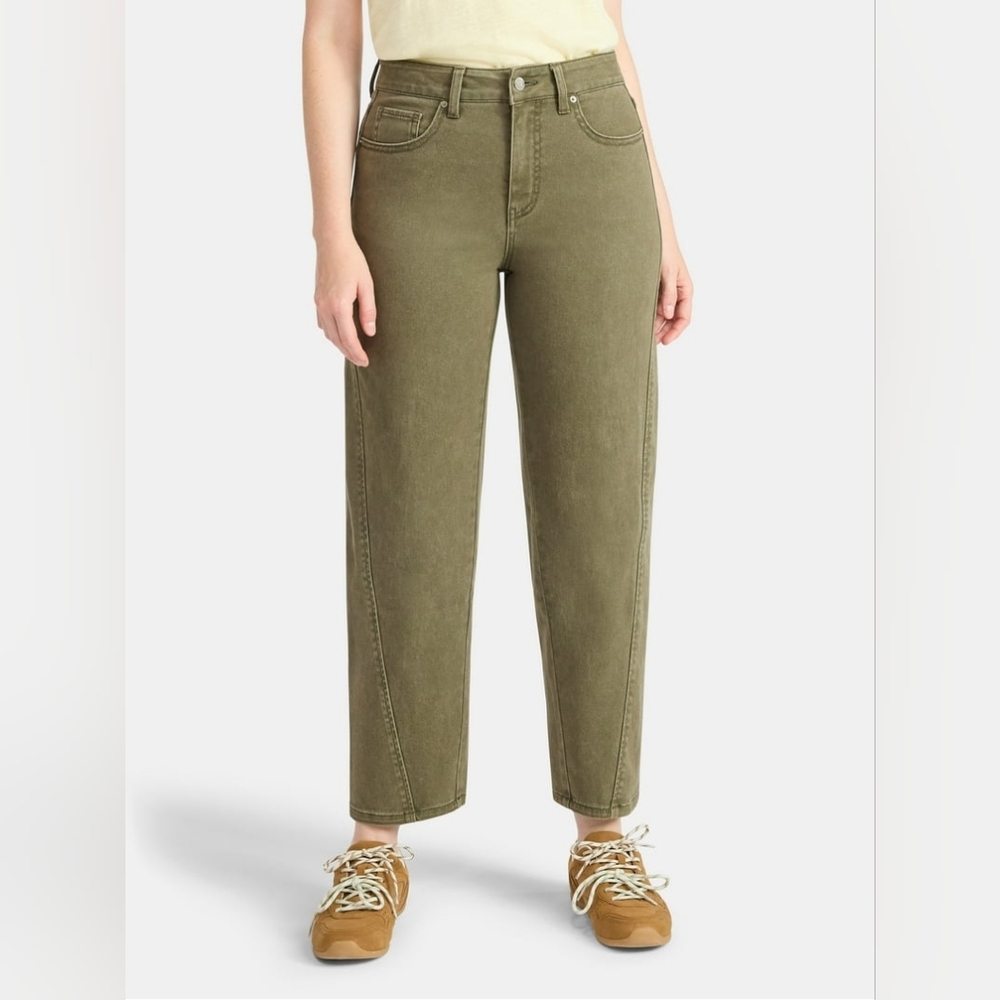 NWT Time and Tru Women's High Rise Barrel Jeans